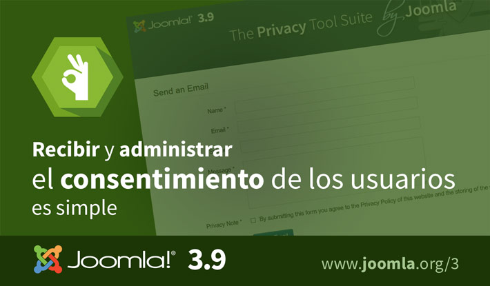 Consentimientos de usuario en Joomla 3.9