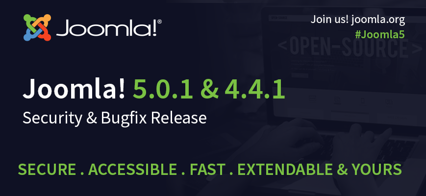 Joomla 5.0.1 and 4.4.1 available for download today