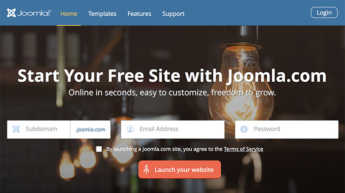 offers FREE hosted website solution Joomla.com in partnership SiteGround