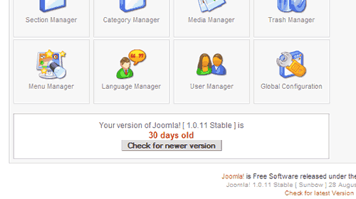 Joomla! 1.0.11 - Version Check